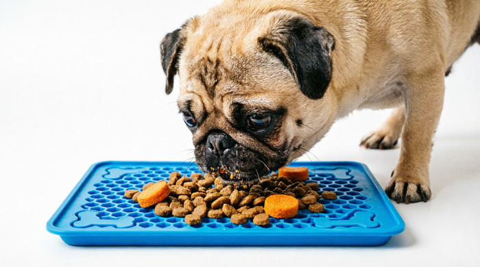 Pawpellea silicone lick mat for dogs with textured slow-feeding surface